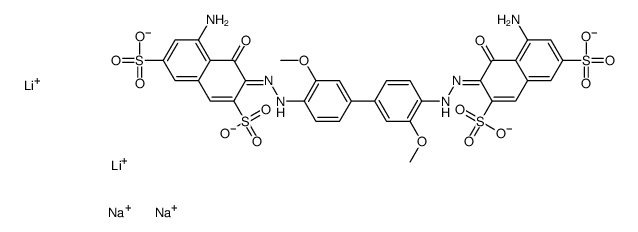 2,7-Naphthalenedisulfonic acid, 3,3'-[(3,3'-dimethoxy[1,1'- biphenyl]-4,4'-diyl)bis(azo)]bis[5-amino-4-hydroxy-, dilithium disodium salt结构式