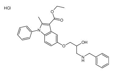 benzyl-[3-(3-ethoxycarbonyl-2-methyl-1-phenylindol-5-yl)oxy-2-hydroxypropyl]azanium,chloride结构式