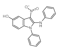 2-anilino-3-nitro-1-phenyl-indol-5-ol结构式