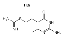 2-[5-(2-amino-3,4-dihydro-6-methyl-4-oxopyrimidinyl)]ethylthiouronium bromide Structure