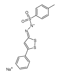 sodium 2-(5-phenyl-3H-1,2-dithiol-3-ylidene)-1-tosylhydrazin-1-ide结构式