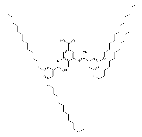3,5-bis[(3,5-didodecoxybenzoyl)amino]-4-methylbenzoic acid结构式