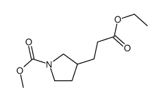 methyl 3-(3-ethoxy-3-oxopropyl)pyrrolidine-1-carboxylate结构式