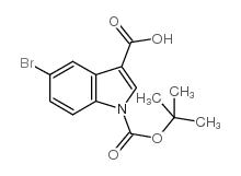 5-溴-1H-叔丁氧基羰基-吲哚-3-羧酸结构式