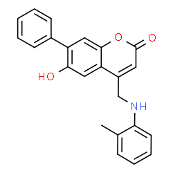 6-Hydroxy-4-{[(2-methylphenyl)amino]methyl}-7-phenyl-2H-chromen-2-one Structure