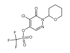 5-chloro-6-oxo-1-(tetrahydro-2H-pyran-2-yl)-1,6-dihydropyridazin-4-yl trifluoromethanesulfonate结构式