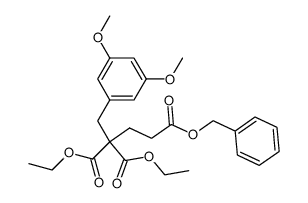 5-(3,5-Dimethoxy-phenyl)-4,4-bis-ethoxycarbonyl-pentanoic acid benzyl ester结构式