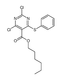 hexyl 2,4-dichloro-6-phenylsulfanylpyrimidine-5-carboxylate结构式