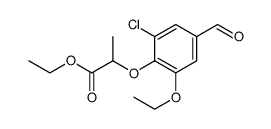 Propanoic acid, 2-(2-chloro-6-ethoxy-4-formylphenoxy)-, ethyl ester Structure