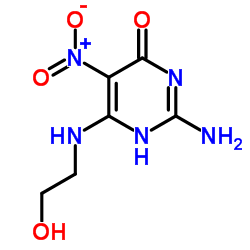 2-Amino-6-[(2-hydroxyethyl)amino]-5-nitro-4(1H)-pyrimidinone Structure