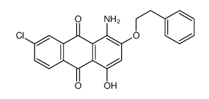 1-amino-7-chloro-4-hydroxy-2-(2-phenylethoxy)anthracene-9,10-dione结构式