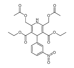 diethyl-2,6-bis(acetoxymethyl)-4-(3-nitrophenyl)1,4-dihydropyridine-3,5-dicarboxylate结构式