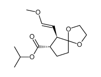 (6R,7S)-6-((E)-2-Methoxy-vinyl)-1,4-dioxa-spiro[4.4]nonane-7-carboxylic acid isopropyl ester Structure