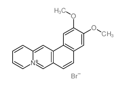 Naphtho[1,2-b]quinolizinium,2,3-dimethoxy-, bromide (1:1) Structure