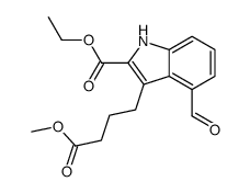 ethyl 4-formyl-3-(4-methoxy-4-oxobutyl)-1H-indole-2-carboxylate结构式
