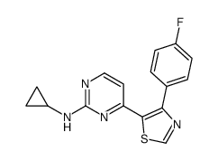 N-cyclopropyl-4-[4-(4-fluorophenyl)-1,3-thiazol-5-yl]pyrimidin-2-amine Structure