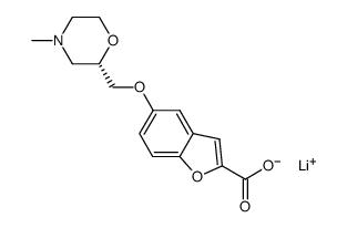lithium 5-(4-N-methylmorpholino-2S-methyloxy)-benzofuran-2-carboxylate结构式