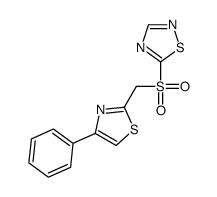 5-[(4-phenyl-1,3-thiazol-2-yl)methylsulfonyl]-1,2,4-thiadiazole结构式