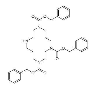 1,4,8,11-Tetraazacyclotetradecane-1,4,8-tricarboxylic acid, 1,4,8-tris(phenylmethyl) ester结构式