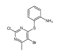 2-[(5-bromo-2-chloro-6-methylpyrimidin-4-yl)thio]benzenamine Structure