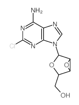 [2-(6-amino-2-chloro-purin-9-yl)-3,6-dioxabicyclo[3.1.0]hex-4-yl]methanol结构式