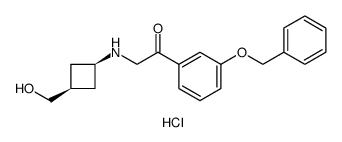 Ethanone, 2-[[cis-3-(hydroxymethyl)cyclobutyl]amino]-1-[3-(phenylmethoxy)phenyl]-, hydrochloride Structure