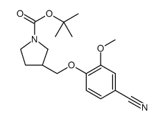 N-Boc-3-[(4-氰基-2-甲氧基苯酚)甲基]-1-吡咯烷结构式