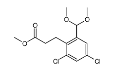 methyl 3-(2,4-dichloro-6-(dimethoxymethyl)phenyl)propionate结构式
