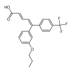 (2E,4Z)-5-(3-Propoxyphenyl)-5-[4-(trifluoromethyl)phenyl]-2,4-pentadienoic acid Structure