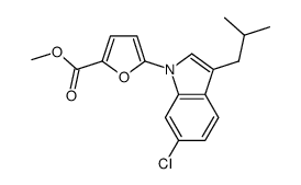 methyl 5-[6-chloro-3-(2-methylpropyl)-1H-indol-1-yl]-2-furancarboxylate结构式