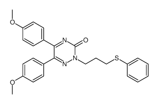 5,6-bis(4-methoxyphenyl)-2-(3-phenylsulfanylpropyl)-1,2,4-triazin-3-one Structure