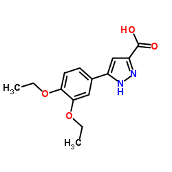 5-(3,4-Diethoxyphenyl)-1H-pyrazole-3-carboxylic acid结构式