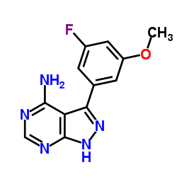 3-(3-Fluoro-5-methoxyphenyl)-1H-pyrazolo[3,4-d]pyrimidin-4-amine结构式