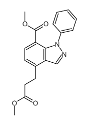 4-(2-Methoxycarbonyl-ethyl)-1-phenyl-1H-indazole-7-carboxylic acid methyl ester结构式