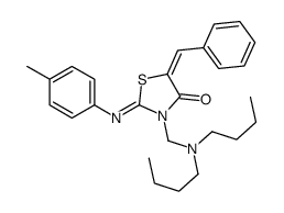 (5E)-5-benzylidene-3-[(dibutylamino)methyl]-2-(4-methylphenyl)imino-1,3-thiazolidin-4-one Structure