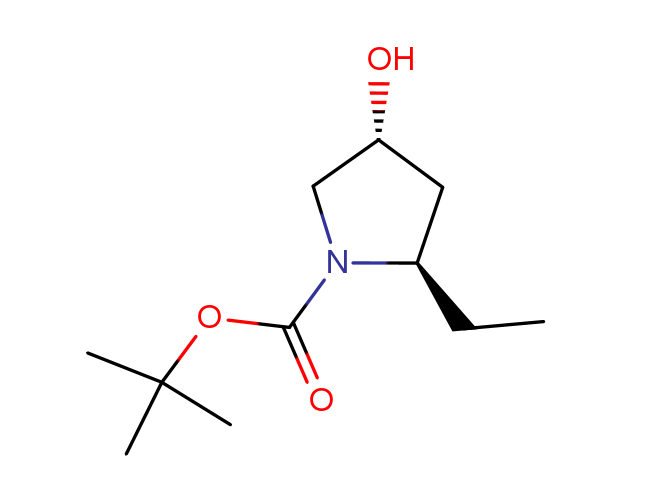 (2R,4R)-4-hydroxy-2-ethyl-pyrrolidine-1-carboxylic acid tert-butyl ester Structure