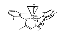 [Cr(cyclopentadienyl)((xylyl)NC(Me)CHC(Me)N(xylyl))(tosylato)]结构式