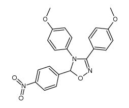 3,4-bis(4-methoxyphenyl)-5-(4-nitrophenyl)-4,5-dihydro-1,2,4-oxadiazole结构式