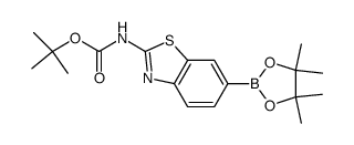 tert-butyl (6-(4,4,5,5-tetramethyl-1,3,2-dioxaborolan-2-yl)benzo[d]thiazol-2-yl)carbamate结构式