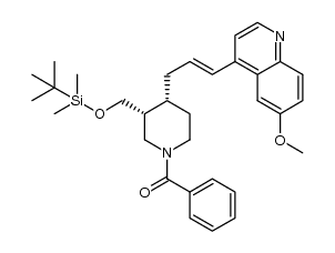 ((3R,4R)-3-(((tert-butyldimethylsilyl)oxy)methyl)-4-((E)-3-(6-methoxyquinolin-4-yl)allyl)piperidin-1-yl)(phenyl)methanone结构式
