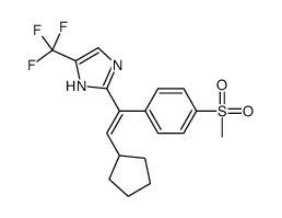 2-[(E)-2-cyclopentyl-1-(4-methylsulfonylphenyl)ethenyl]-5-(trifluoromethyl)-1H-imidazole结构式