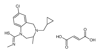 (Z)-but-2-enedioic acid,(3S)-7-chloro-4-(cyclopropylmethyl)-N,3-dimethyl-3,5-dihydro-2H-1,4-benzodiazepine-1-carbothioamide结构式