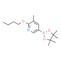 2-Butoxy-3-methyl-5-(4,4,5,5-tetramethyl-1,3,2-dioxaborolan-2-yl)pyridine结构式