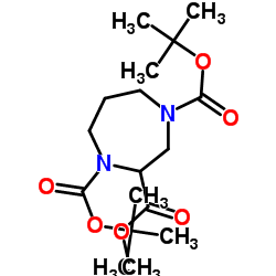 2-Methyl 1,4-bis(2-methyl-2-propanyl) 1,4-diazepane-1,2,4-tricarboxylate结构式