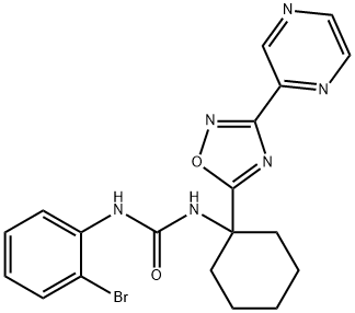 1-(2-bromophenyl)-3-{1-[3-(pyrazin-2-yl)-1,2,4-oxadiazol-5-yl]cyclohexyl}urea结构式
