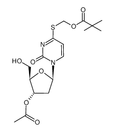 3'-O-acetyl-4-(S-pivaloyloxymethyl)-2'-deoxy-4-thiouridine结构式