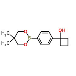 1-[4-(5,5-Dimethyl-1,3,2-dioxaborinan-2-yl)phenyl]cyclobutanol Structure