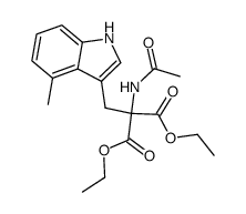 acetylamino-(4-methyl-indol-3-ylmethyl)-malonic acid diethyl ester结构式