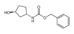 反式3-羟基环戊基氨基甲酸苄酯结构式