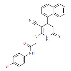 N-(4-bromophenyl)-2-((3-cyano-4-(naphthalen-1-yl)-6-oxo-1,4,5,6-tetrahydropyridin-2-yl)thio)acetamide结构式